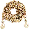VEVOR Transport Binder Chain, 7100 lbs Working Load Limit, 3/8'' x 20' G80 Tow Chain Tie Down with Grab Hooks, DOT Certified, Galvanized Coating Manganese Steel for Dock Factory Construction Site