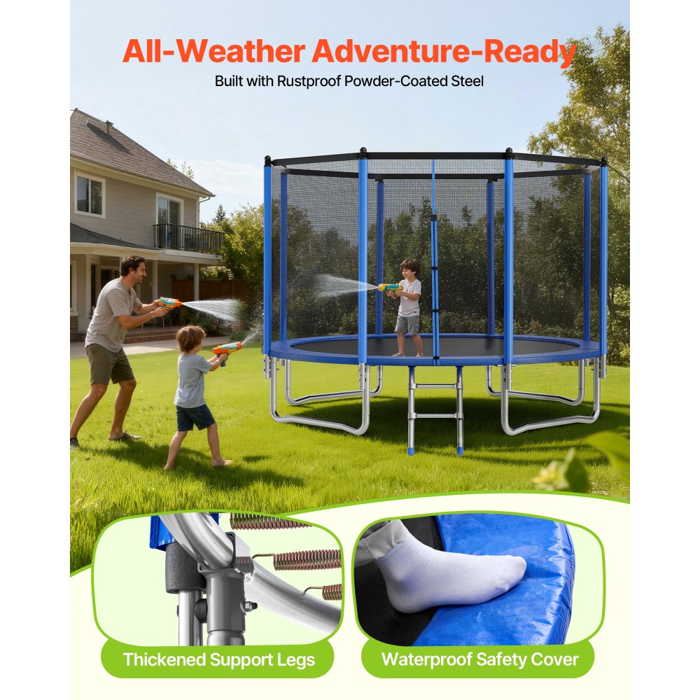 All-weather adventure-ready, anti-rust steel frame and waterproof safety cover