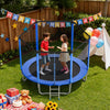 VEVOR Outdoor Trampoline, 8FT Round Recreational Trampoline with Enclosure Net, ASTM Approved, Heavy Duty Trampolines, Max 265 lbs Weight Capacity, Anti-Rust Backyard Trampolines for Kids & Adults
