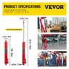 VEVOR Hydraulic Long Ram Jack, 8 Tons/17363 lbs Capacity, with Single Piston Pump and Clevis Base, Manual Cherry Picker with Handle, for Garage/Shop Cranes, Engine Lift Hoist, Red