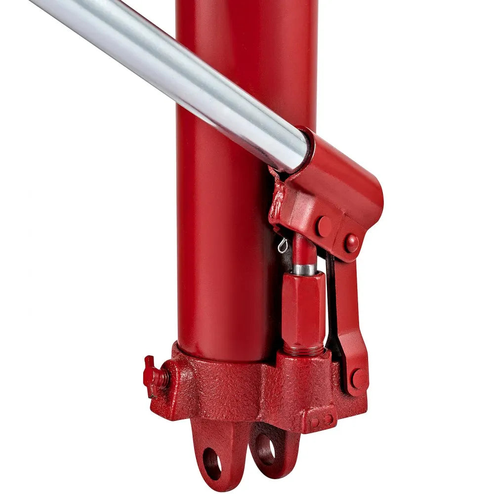 VEVOR Hydraulic Long Ram Jack, 8 Tons/17363 lbs Capacity, with Single Piston Pump and Clevis Base, Manual Cherry Picker with Handle, for Garage/Shop Cranes, Engine Lift Hoist, Red