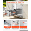 VEVOR Outdoor Kitchen Drawer Combo, 32"W x 22"H x 20"D, 2 Drawers Storage, for BBQ Island Storage, Patio Bars and Grill Station, with Handle, Built-In BBQ Island Drawers Organize Cookware Accessories