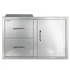 VEVOR Outdoor Kitchen Drawer Combo, 32"W x 22"H x 20"D, 2 Drawers Storage, for BBQ Island Storage, Patio Bars and Grill Station, with Handle, Built-In BBQ Island Drawers Organize Cookware Accessories