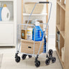 VEVOR Grocery Shopping Cart, 45L Stair Climbing Shopping Cart with 360° Rolling Swivel Wheels, Stair Climber Utility Cart with Tri-Wheels, Foldable Collapsible & Lightweight for Laundry Travel, Silver