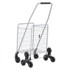 VEVOR Grocery Shopping Cart, 45L Stair Climbing Shopping Cart with 360° Rolling Swivel Wheels, Stair Climber Utility Cart with Tri-Wheels, Foldable Collapsible & Lightweight for Laundry Travel, Silver