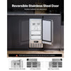 VEVOR Undercounter Built-in Ice Maker, 66 Lbs/Day Under Counter Nugget Ice Maker Machine with Reversible Door Stainless Steel, Freestanding Ice Maker for Commercial Home Kitchen, Electric Drainage