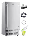VEVOR Undercounter Built-in Ice Maker, 66 Lbs/Day Under Counter Nugget Ice Maker Machine with Reversible Door Stainless Steel, Freestanding Ice Maker for Commercial Home Kitchen, Electric Drainage