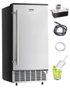 VEVOR Undercounter Built-in Ice Maker, 80 Lbs/Day Under Counter Ice Maker Machine with Reversible Door Stainless Steel, Freestanding Ice Maker for Commercial Home Kitchen, Electric Drainage