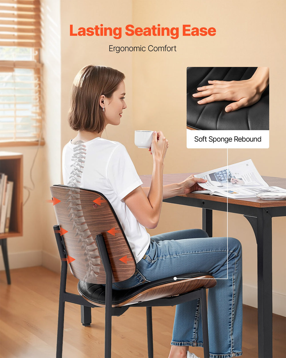 VEVOR Dining Chair Set - Ergonomic Comfort / Soft Sponge Rebound