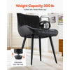 VEVOR Modern Dining Room Accent Chairs Set of 8, Upholstered Fabric Side Chair for Dining Tables, Space-Saving Kitchen Table Chair with Thick Cushions and Metal Legs, Black