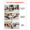 VEVOR Modern Dining Room Accent Chairs Set of 8, Upholstered Fabric Side Chair for Dining Tables, Space-Saving Kitchen Table Chair with Thick Cushions and Metal Legs, Black
