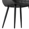 VEVOR Modern Dining Room Accent Chairs Set of 8, Upholstered Fabric Side Chair for Dining Tables, Space-Saving Kitchen Table Chair with Thick Cushions and Metal Legs, Black