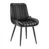 VEVOR Modern Dining Room Accent Chairs Set of 8, Upholstered Fabric Side Chair for Dining Tables, Space-Saving Kitchen Table Chair with Thick Cushions and Metal Legs, Black