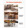VEVOR Dining Chairs Set of 6, Wooden Table Chairs with Metal Frame and Backrest, Easy to Assemble Leather Side Chair, Modern Farmhouse Walnut Chair for Kitchen Living Room, Rustic Brown and Black