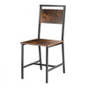 VEVOR Dining Chairs Set of 6, Wooden Table Chairs with Metal Frame and Backrest, Easy to Assemble Leather Side Chair, Modern Farmhouse Walnut Chair for Kitchen Living Room, Rustic Brown and Black