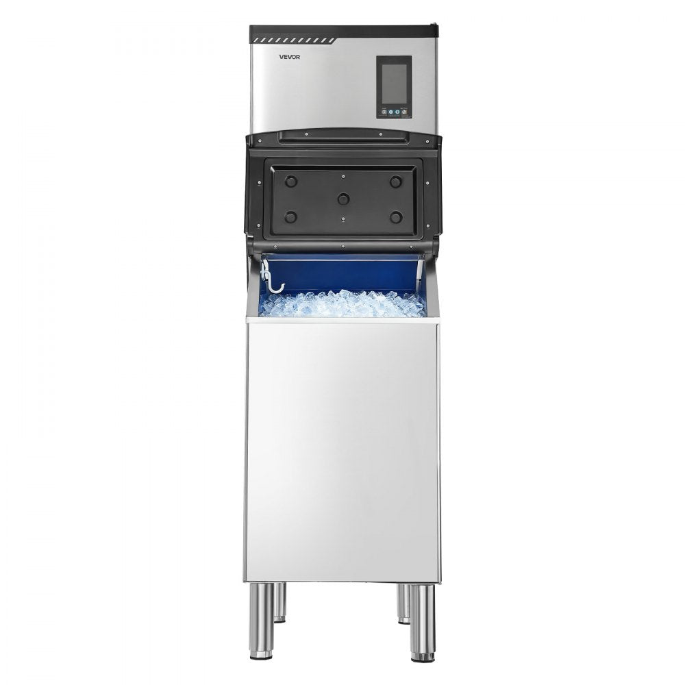 VEVOR Commercial Ice Maker Machine, 300LBS/24H Ice-Making Machine with 300LBS Stainless Steel Storage Bin, Auto Self-Cleaning Ice Maker with Touchscreen for Bar Cafe Restaurant Business Commercial