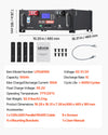 VEVOR 48V 200Ah LiFePO4 Lithium Battery, 2 Pack 100Ah, 10.24kWh Capacity, 51.2V Server Rack LiFePO4 Battery with Bluetooth, Max 6000 Cycles, LCD Display, for Off-Grid, Solar System, Backup Power