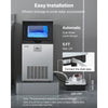 VEVOR Commercial Ice Maker Machine with Pump, 100 lbs/24h with 30 lbs Storage Capacity, Built-in/Freestanding/Under Counter, Stainless Steel Ice Maker with LED Display & Self-Cleaning, for Home Bar