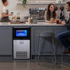 VEVOR Commercial Ice Maker Machine with Pump, 100 lbs/24h with 30 lbs Storage Capacity, Built-in/Freestanding/Under Counter, Stainless Steel Ice Maker with LED Display & Self-Cleaning, for Home Bar