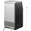 VEVOR Commercial Ice Maker Machine with Pump, 100 lbs/24h with 30 lbs Storage Capacity, Built-in/Freestanding/Under Counter, Stainless Steel Ice Maker with LED Display & Self-Cleaning, for Home Bar