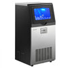 VEVOR Commercial Ice Maker Machine with Pump, 100 lbs/24h with 30 lbs Storage Capacity, Built-in/Freestanding/Under Counter, Stainless Steel Ice Maker with LED Display & Self-Cleaning, for Home Bar