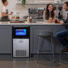 VEVOR Commercial Ice Maker Machine with Pump, 100 lbs/24h with 30 lbs Storage Capacity, Built-in/Freestanding/Under Counter, Stainless Steel Ice Maker with LED Display & Self-Cleaning, for Home Bar