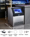 VEVOR Commercial Ice Maker Machine with Pump, 265 lbs/24h with 85 lbs Storage Capacity, Built-in/Freestanding/Under Counter, Stainless Steel Ice Maker with LED Display & Self-Cleaning, for Home Bar