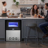 VEVOR Commercial Ice Maker Machine with Pump, 265 lbs/24h with 85 lbs Storage Capacity, Built-in/Freestanding/Under Counter, Stainless Steel Ice Maker with LED Display & Self-Cleaning, for Home Bar