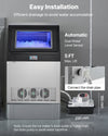 VEVOR Commercial Ice Maker Machine with Pump, 360 lbs/24h with 85 lbs Storage Capacity, Built-in/Freestanding/Under Counter, Stainless Steel Ice Maker with LED Display & Self-Cleaning, for Home Bar
