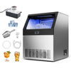 VEVOR Commercial Ice Maker Machine with Pump, 360 lbs/24h with 85 lbs Storage Capacity, Built-in/Freestanding/Under Counter, Stainless Steel Ice Maker with LED Display & Self-Cleaning, for Home Bar