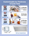 VEVOR Commercial Ice Maker Machine with Pump, 440 lbs/24h with 85 lbs Storage Capacity, Built-in/Freestanding/Under Counter, Stainless Steel Ice Maker with LED Display & Self-Cleaning, for Home Bar