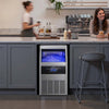 VEVOR Commercial Ice Maker Machine with Pump, 130 lbs/24h with 30 lbs Storage Capacity, Built-in/Freestanding/Under Counter, Stainless Steel Ice Maker with LED Display & Self-Cleaning, for Home Bar
