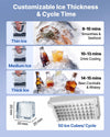 VEVOR Commercial Ice Maker Machine with Pump, 130 lbs/24h with 30 lbs Storage Capacity, Built-in/Freestanding/Under Counter, Stainless Steel Ice Maker with LED Display & Self-Cleaning, for Home Bar