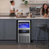 VEVOR Commercial Ice Maker Machine with Pump, 130 lbs/24h with 30 lbs Storage Capacity, Built-in/Freestanding/Under Counter, Stainless Steel Ice Maker with LED Display & Self-Cleaning, for Home Bar