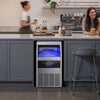 VEVOR Commercial Ice Maker Machine with Pump, 160 lbs/24h with 30 lbs Storage Capacity, Built-in/Freestanding/Under Counter, Stainless Steel Ice Maker with LED Display & Self-Cleaning, for Home Bar