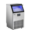 VEVOR Commercial Ice Maker Machine with Pump, 100 lbs/24h with 26 lbs Storage Capacity, Built-in/Freestanding/Under Counter, Stainless Steel Ice Maker with LED Display & Self-Cleaning, for Home Bar