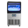 VEVOR Commercial Ice Maker Machine with Pump, 80 lbs/24h with 13 lbs Storage Capacity, Countertop/Freestanding/Under Counter, Stainless Steel Ice Maker with LED Display & Self-Cleaning, for Home Bar