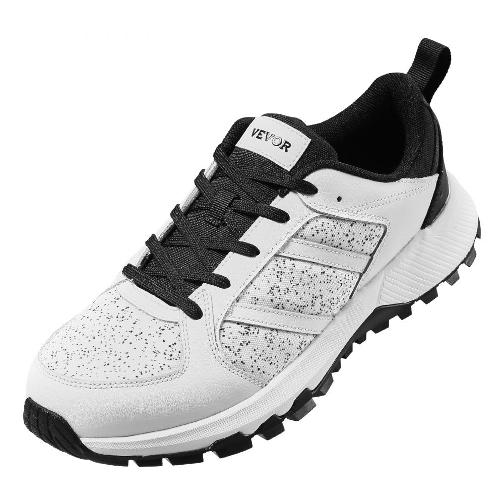 VEVOR Cross Training Shoes, M Width Sneakers US Size 12, Wide Toe Box Shoes with Arch Support & Adjustable Lace-up, Training Shoes for Running, Gymnastics, Dog Walking, and Weightlifting (White)