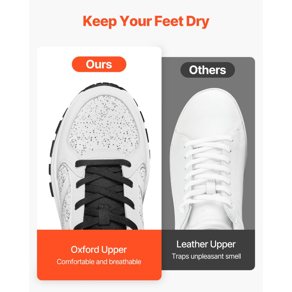VEVOR Cross Training Shoes, W Width Sneakers US Size 13, Wide Toe Box Shoes with Arch Support & Adjustable Lace-up, Training Shoes for Running, Gymnastics, Dog Walking, and Weightlifting (White)