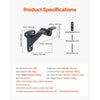 VEVOR Handrail Hardware Bracket, 6 Packs Heavy Duty Hand Rail Brackets, Flexible Angle Adjustment & Easy Install, Stair Railing Hardware for Stairways Handrail, Staircase,Matte Black