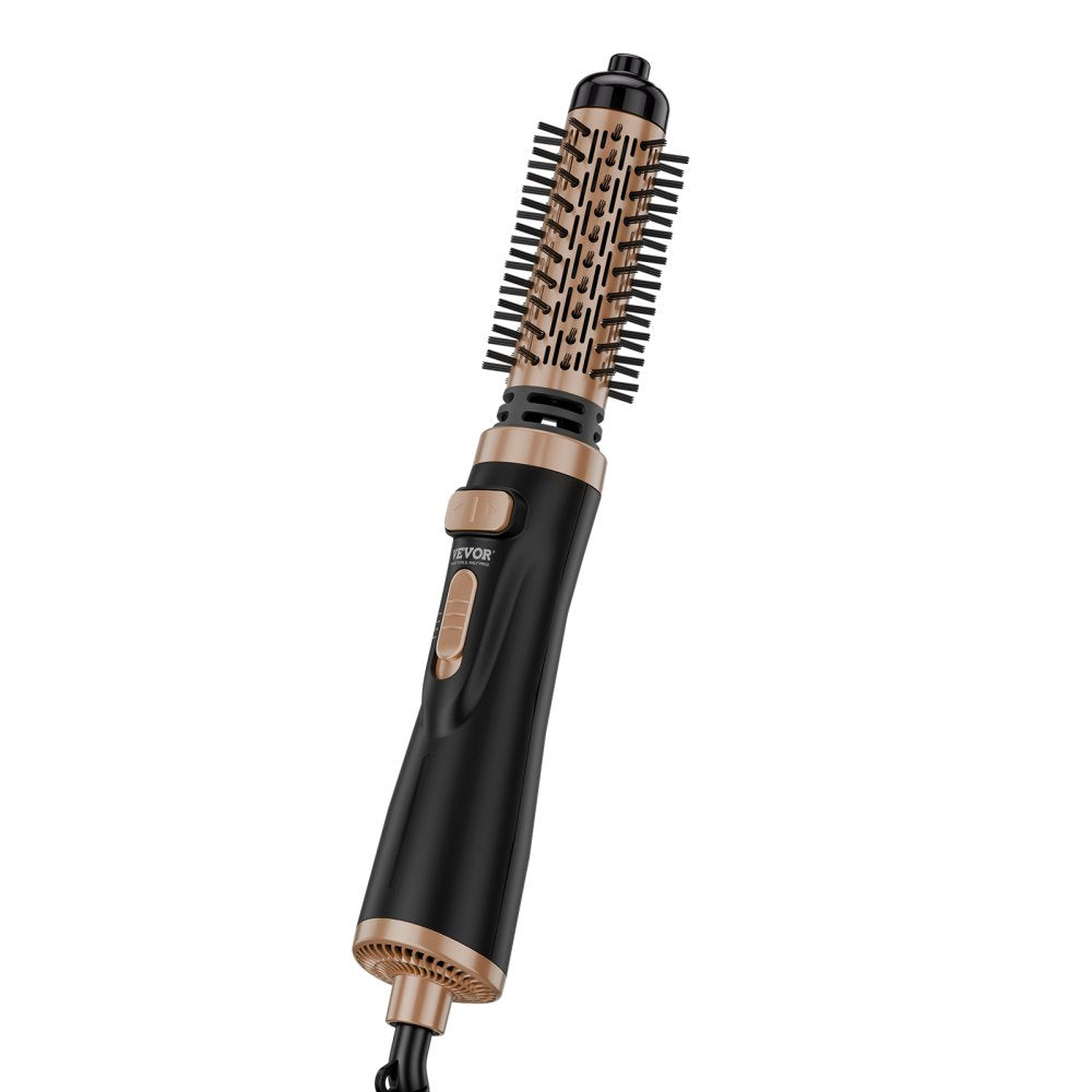 VEVOR Rotating Hair Dryer Brush, Ionic Hot Air Styling Brush with 1.5" and 2" Ceramic Coated Head, 4 in 1 Hair Dryer Styler and Volumizer, 3-Temp Blow Dryer Brush for Fast Drying Straightening Curling