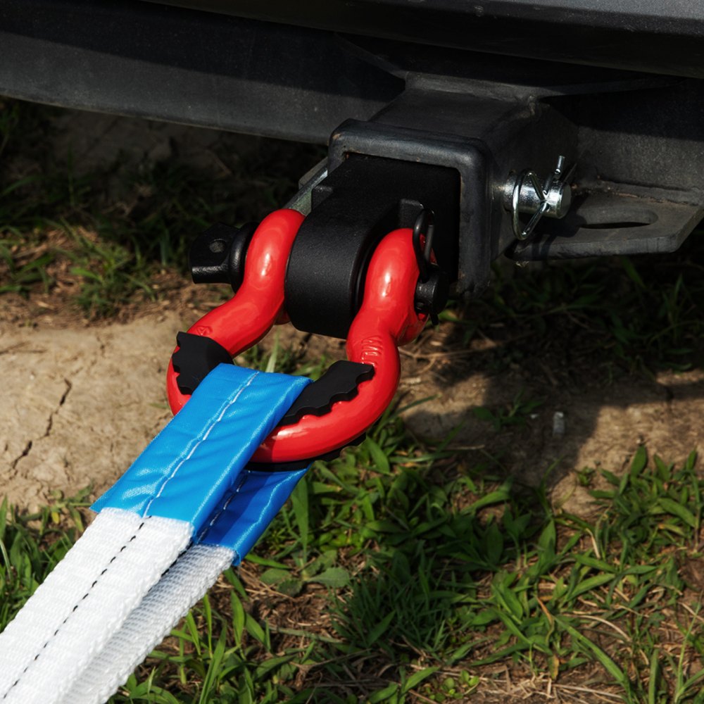 VEVOR Shackle Hitch Receiver, Fits 2" Receivers, 44100 lbs Breaking Strength, D Ring Shackle with Trailer Hitch Lock Pin, Heavy Duty Towing Accessories for Trucks, Jeeps, Off-Road Vehicle Recovery