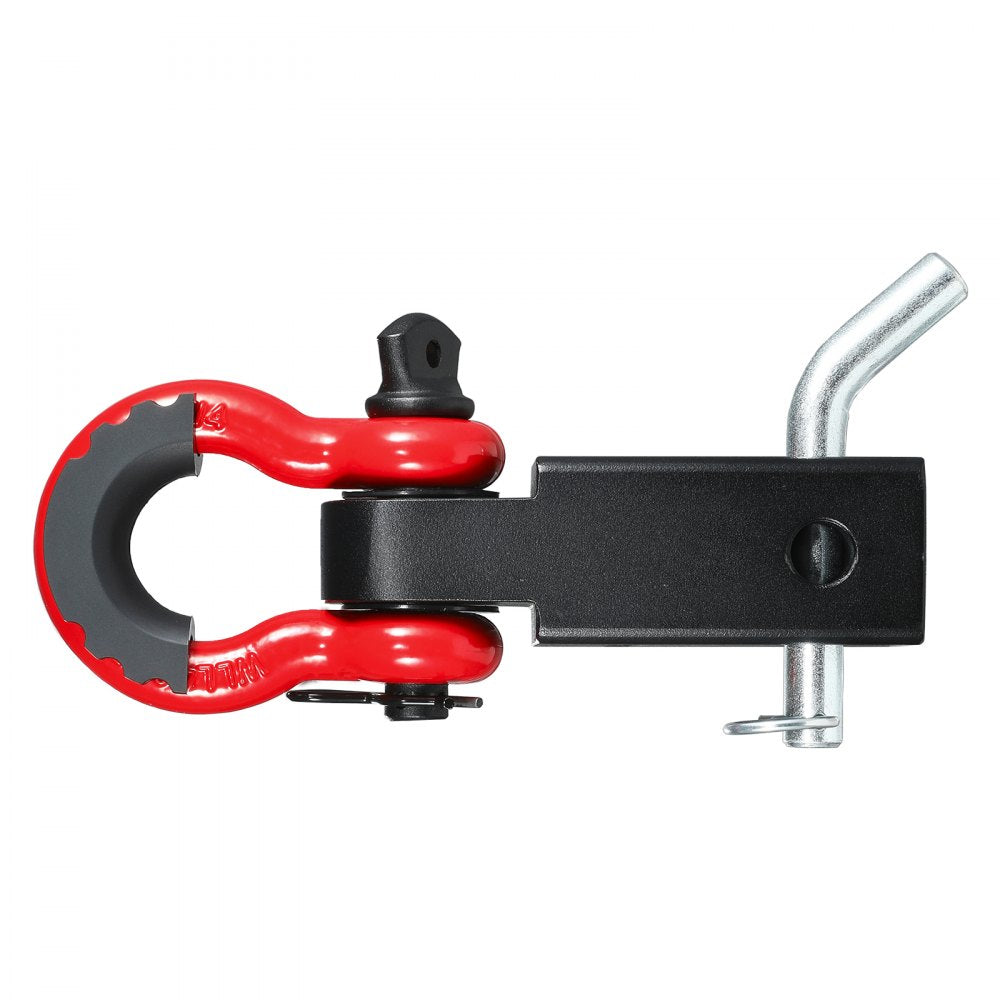 VEVOR Shackle Hitch Receiver, Fits 2" Receivers, 44100 lbs Breaking Strength, D Ring Shackle with Trailer Hitch Lock Pin, Heavy Duty Towing Accessories for Trucks, Jeeps, Off-Road Vehicle Recovery