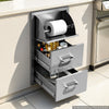 VEVOR Outdoor Kitchen Drawers, 20"W x 30"H x 16"D, Paper Towel Dispenser, for BBQ Island Storage, Patio Bars and Grill Station, with Handle, Built-In BBQ Island Drawers Organize Cookware Accessories
