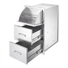 VEVOR Outdoor Kitchen Drawers, 30"W x 21"H x 16"D, Paper Towel Dispenser, for BBQ Island Storage, Patio Bars and Grill Station, with Handle, Built-In BBQ Island Drawers Organize Cookware Accessories