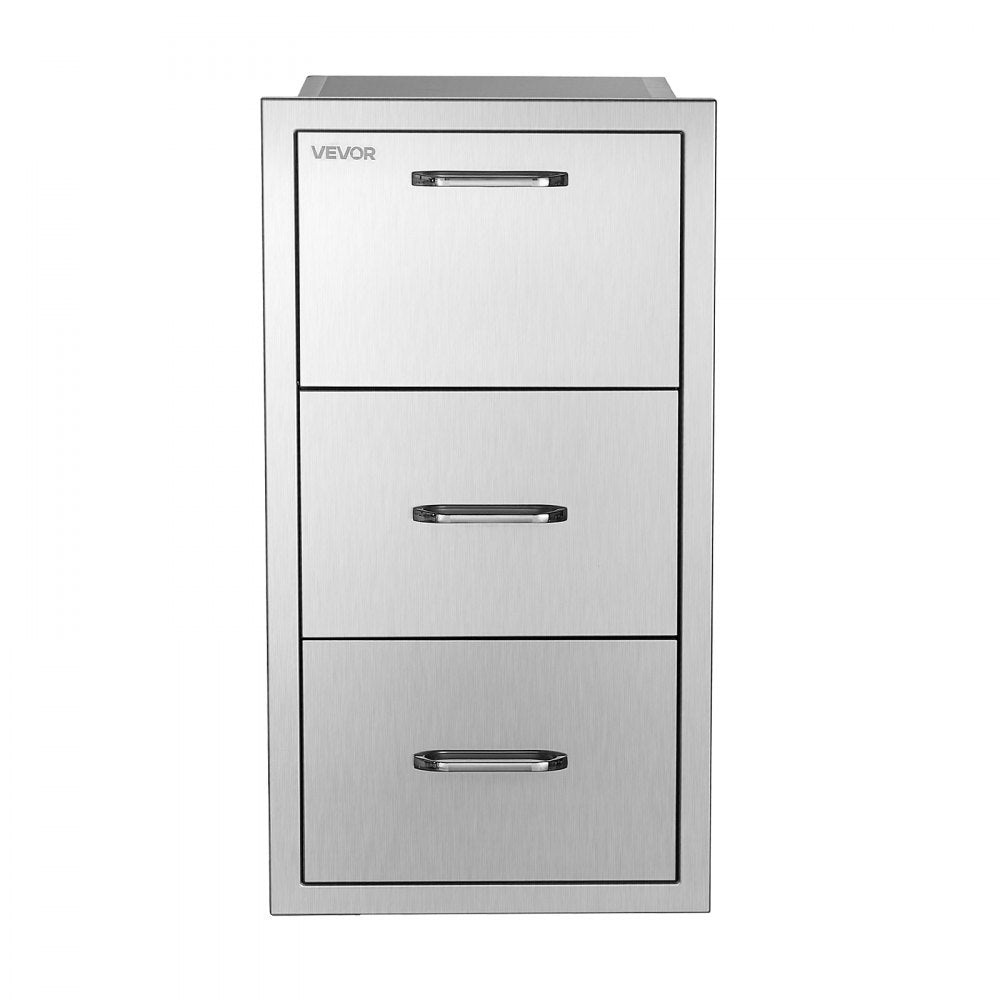 VEVOR Outdoor Kitchen Drawers, 30"W x 21"H x 16"D, Paper Towel Dispenser, for BBQ Island Storage, Patio Bars and Grill Station, with Handle, Built-In BBQ Island Drawers Organize Cookware Accessories