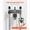 VEVOR Drill Guide, Multi-Angle Press Portable Precision Drilling Guide Jig Attachment, with Large Handle and Mounting Holes, Aluminum Alloy, for Drilling Angled or Straight Holes, for Wood Working