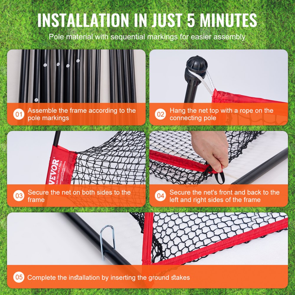 VEVOR Golf Practice Hitting Net, Huge 10.8x7ft Golf Net, Personal Driving Range for Indoor Outdoor Use, Portable Home Golf Aid Net with Solid Fiberglass Frame and Carry Bag, Gift for Men, Golf Lover