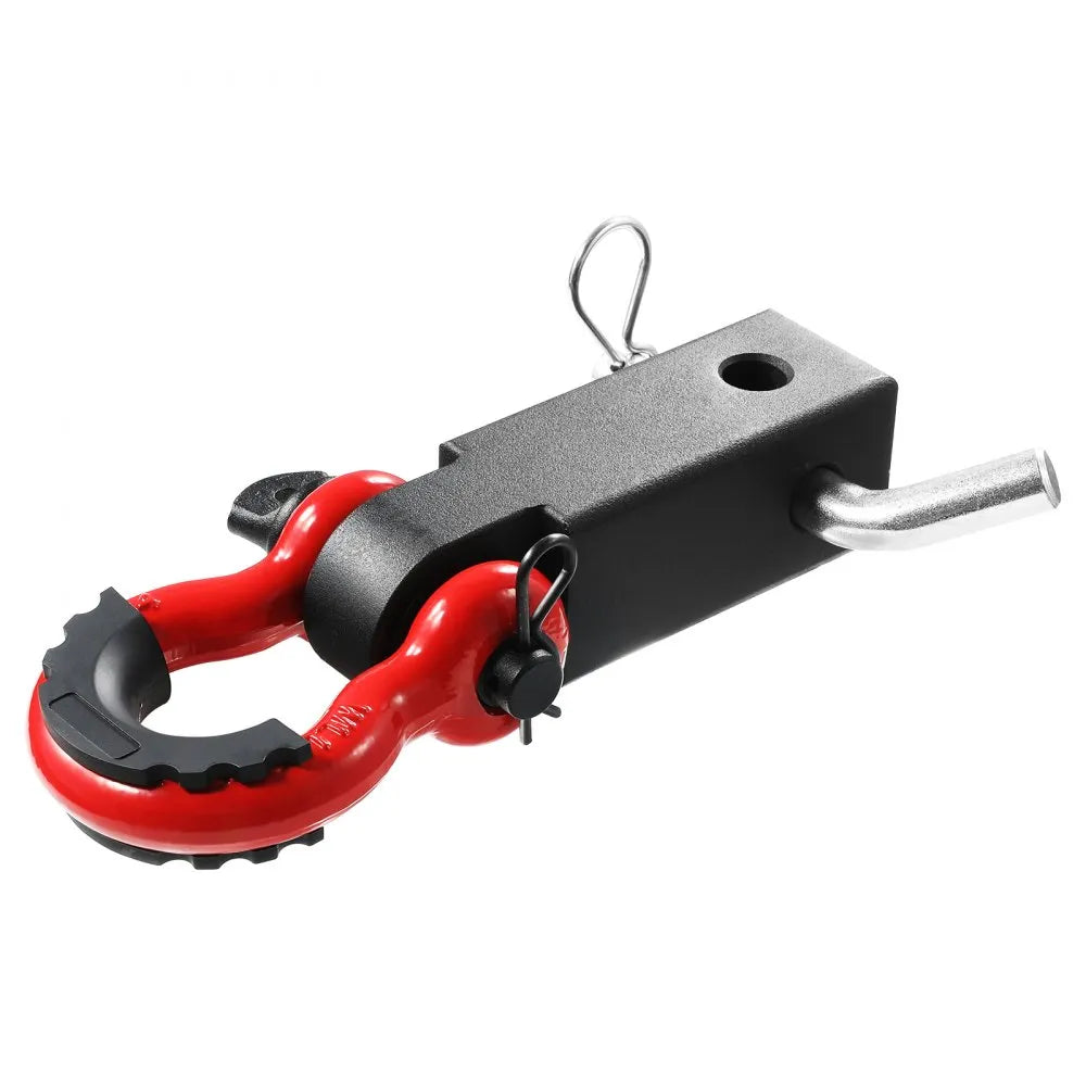 VEVOR Shackle Hitch Receiver, Fits 2" Receivers, 52900 lbs Breaking Strength, D Ring Shackle with Trailer Hitch Lock Pin, Heavy Duty Towing Accessories for Trucks, Jeeps, Off-Road Vehicle Recovery