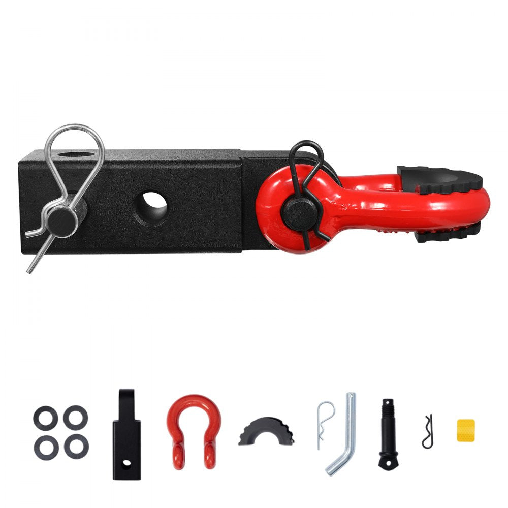 VEVOR Shackle Hitch Receiver 2", 66000 lbs Breaking Strength, D Ring Shackle with Trailer Hitch Lock Pin, Heavy Duty Towing Accessories for Trucks, Jeeps, Off-Road Vehicle Recovery, Aluminum Alloy